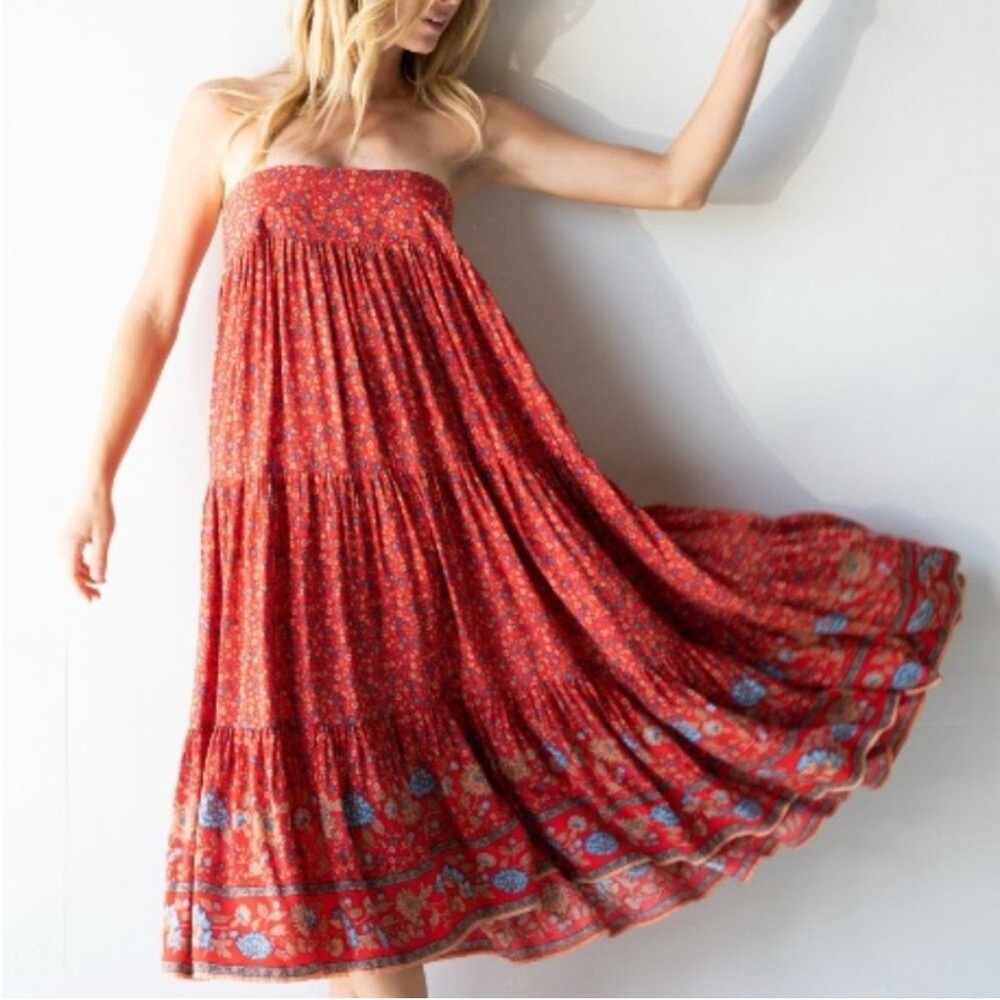 Natural Life Hannah Convertible Maxi Skirt, red ditsy - Picture 3 of 5